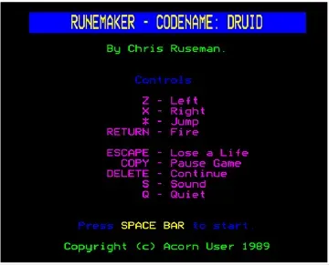 Runemaker - Codename Druid (1989)(Acorn User)